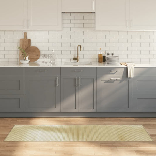 Tappeto rettangolare, colore naturale chiaro, 60x200 cm, bambù