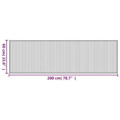 Teppich Rechteckig Grau 60x200 cm Bambus