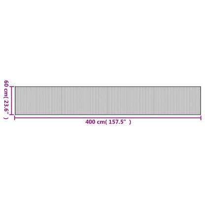 Teppich Rechteckig Hell Natur 60x400 cm Bambus