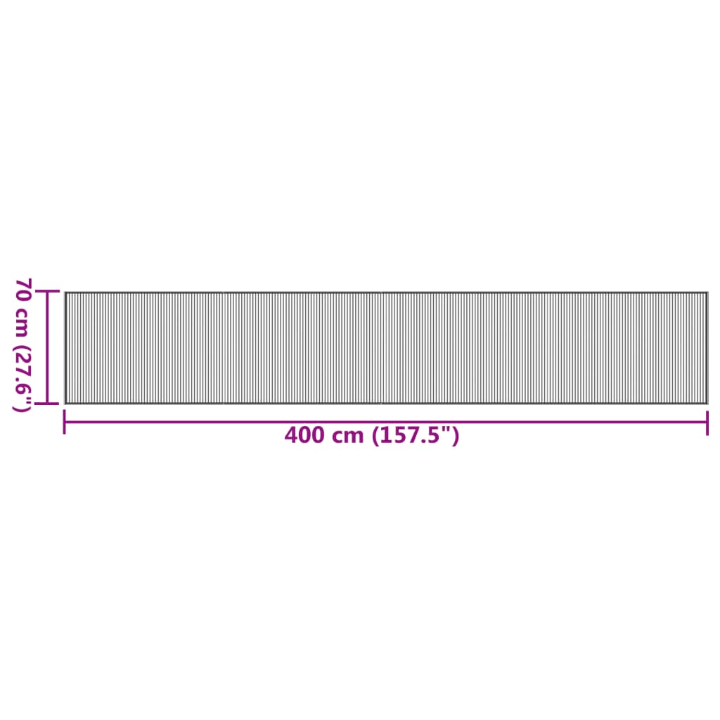 Teppich Rechteckig Schwarz 70x400 cm Bambus