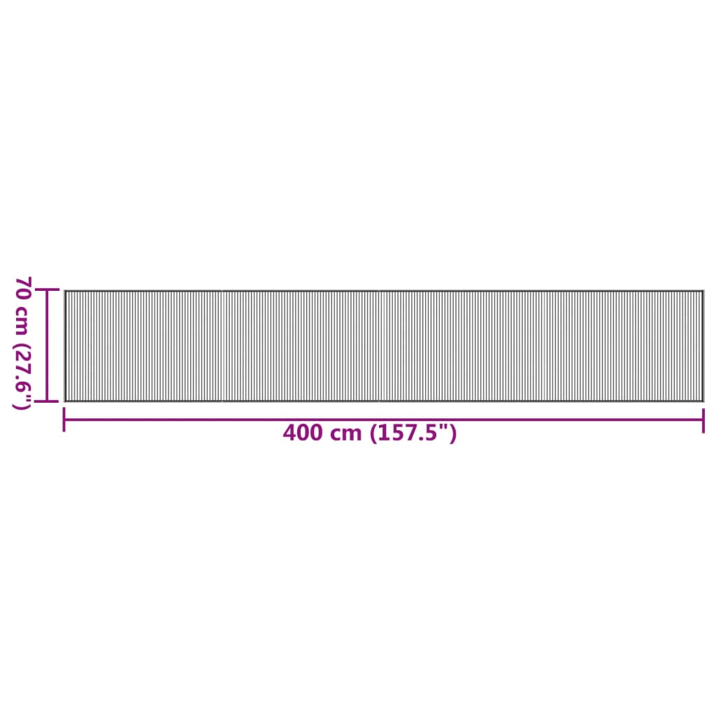 Teppich Rechteckig Hell Natur 70x400 cm Bambus