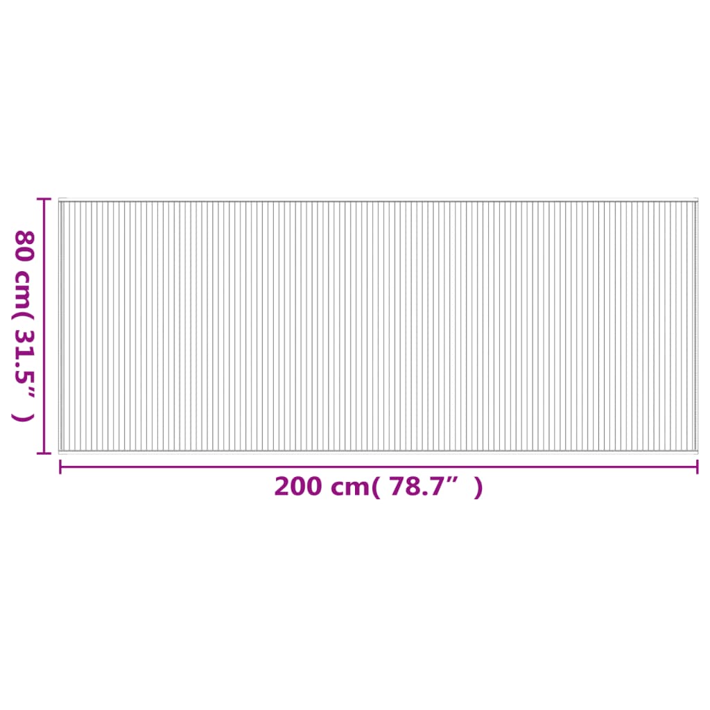 Teppich Rechteckig Braun 80x200 cm Bambus