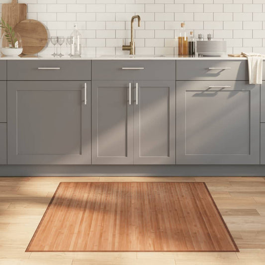 Tappeto quadrato, finitura naturale, 100x100 cm, bambù