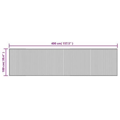 Teppich Rechteckig Schwarz 100x400 cm Bambus