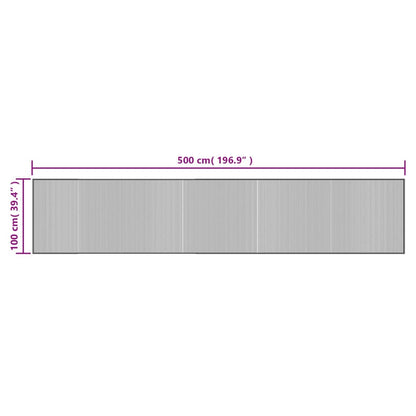 Teppich Rechteckig Braun 100x500 cm Bambus