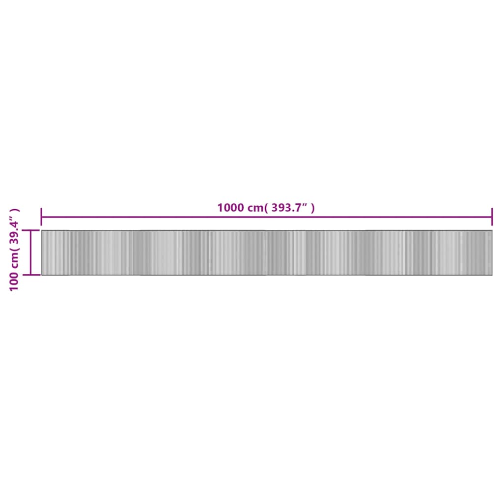 Teppich Rechteckig Hell Natur 100x1000 cm Bambus