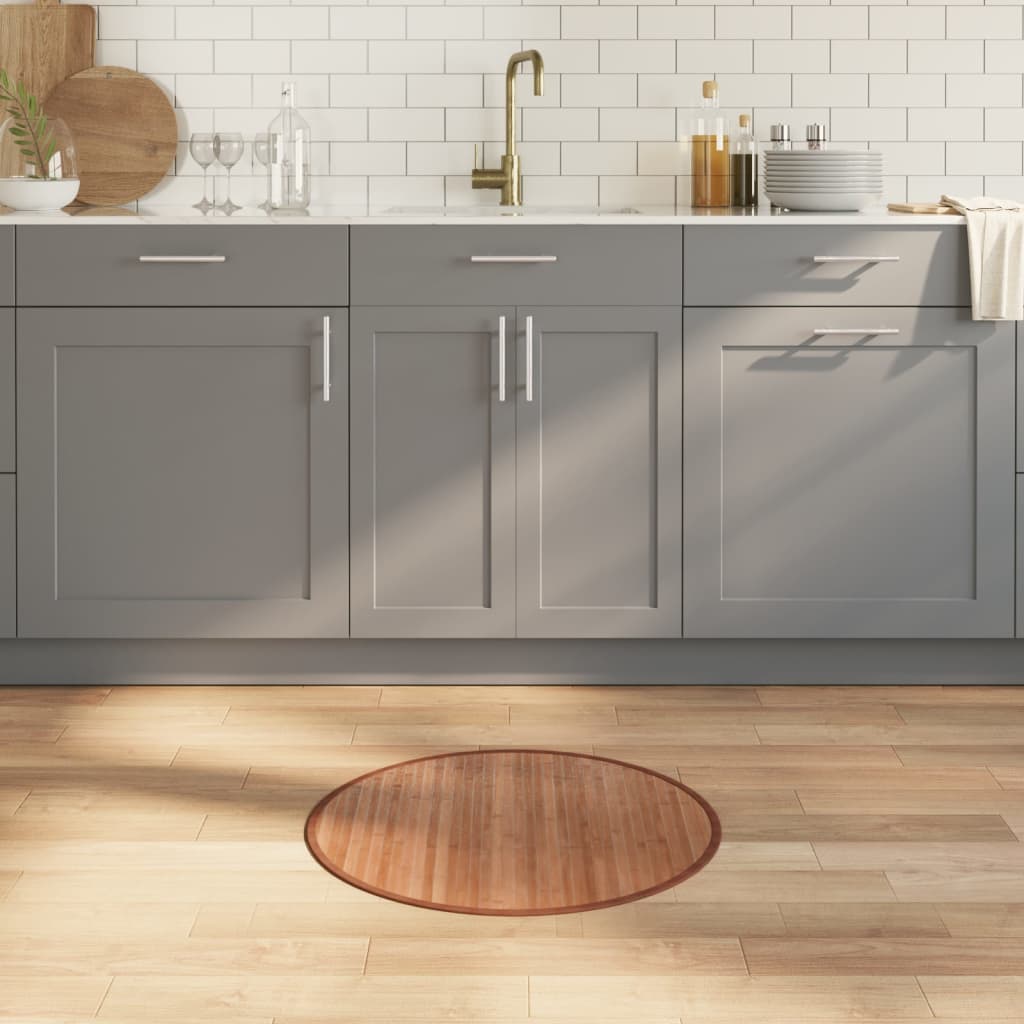 Teppich Rund Natur 60 cm Bambus