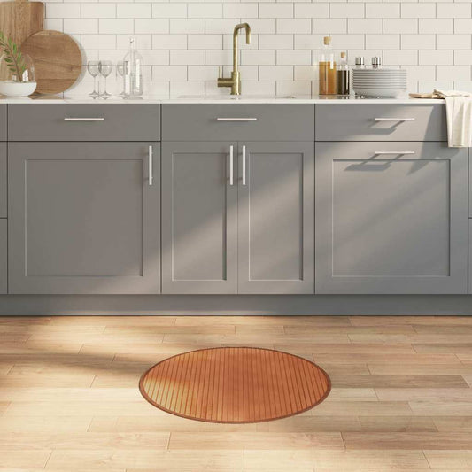 Teppich Rund Braun 60 cm Bambus