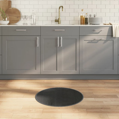 Teppich Rund Grau 60 cm Bambus