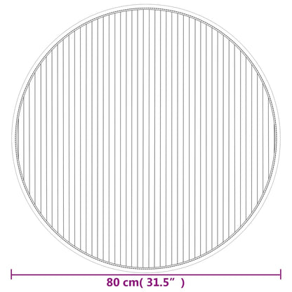 Teppich Rund Braun 80 cm Bambus