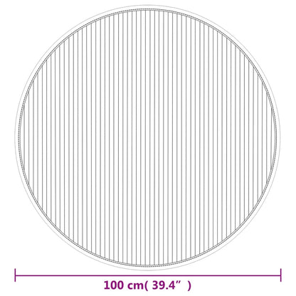 Teppich Rund Hell Natur 100 cm Bambus