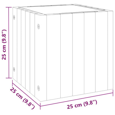 Pflanzkübel 25x25x25 cm Massivholz Akazie