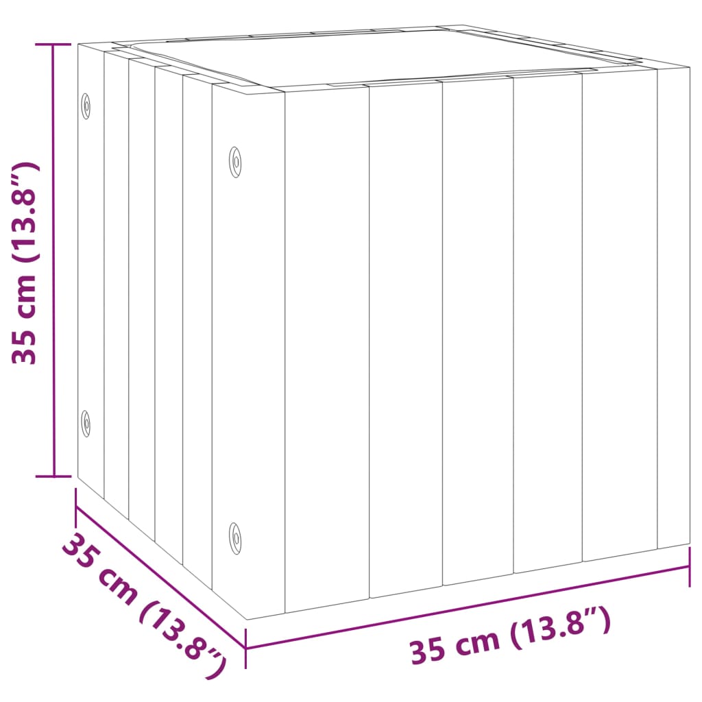 Pflanzkübel 35x35x35 cm Massivholz Akazie