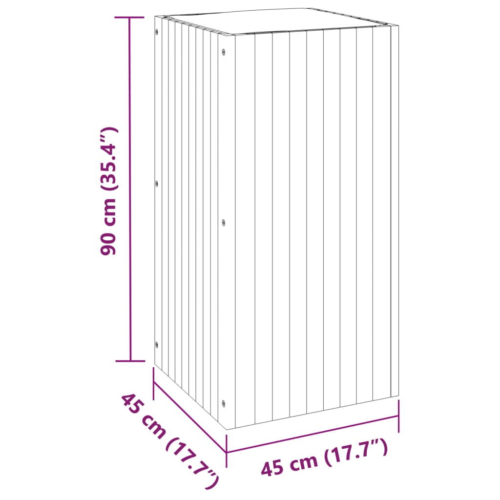 Pflanzkübel 45x45x90 cm Massivholz Akazie