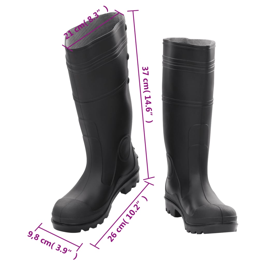 Gummistiefel Schwarz Größe 38 PVC