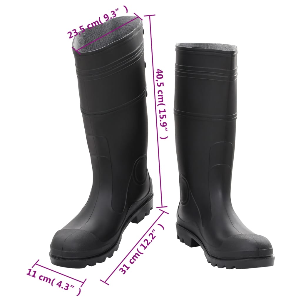 Gummistiefel Schwarz Größe 45 PVC