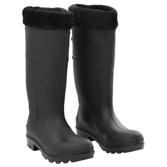 Gummistiefel mit Herausnehmbarem Innenfutter Schwarz Gr. 38 PVC