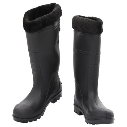 Gummistiefel mit Herausnehmbarem Innenfutter Schwarz Gr. 38 PVC