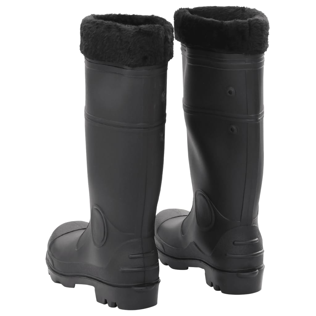 Gummistiefel mit Herausnehmbarem Innenfutter Schwarz Gr. 39 PVC