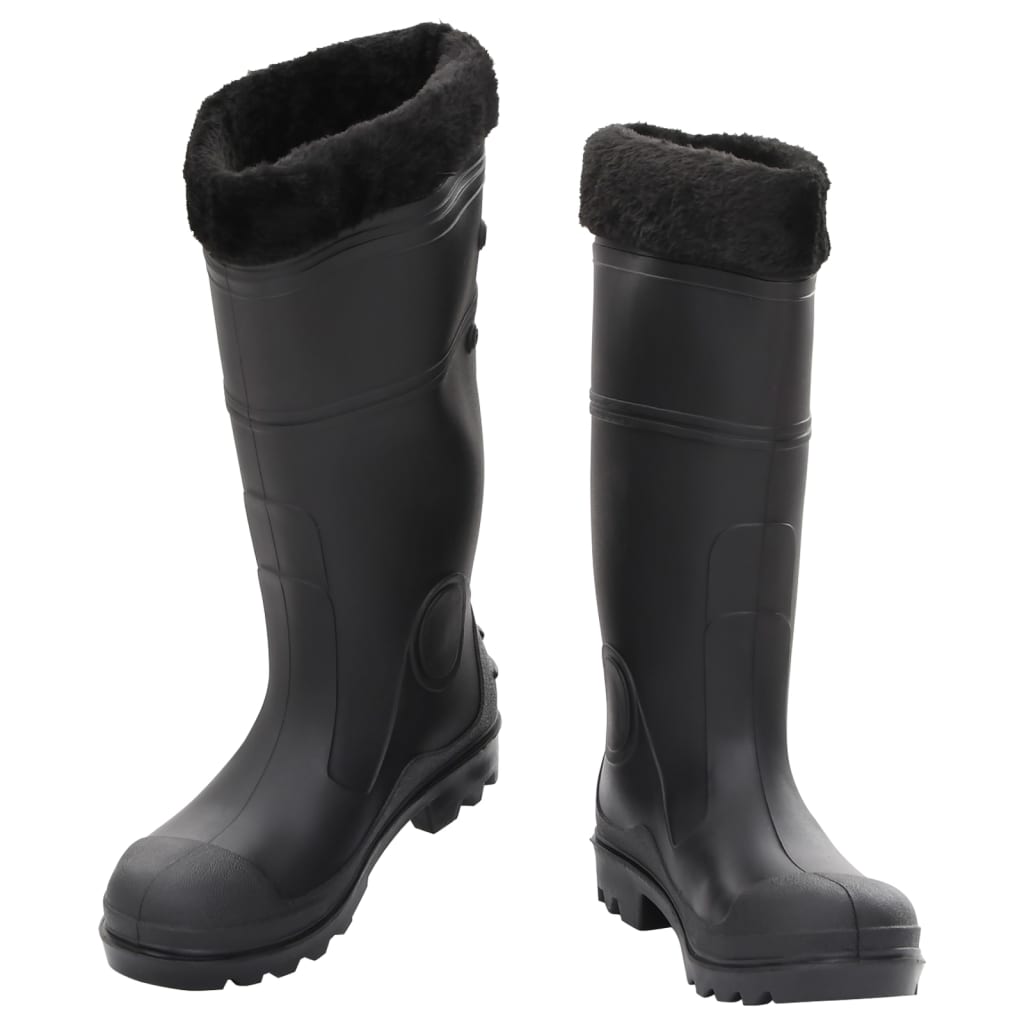 Gummistiefel mit Herausnehmbarem Innenfutter Schwarz Gr. 40 PVC