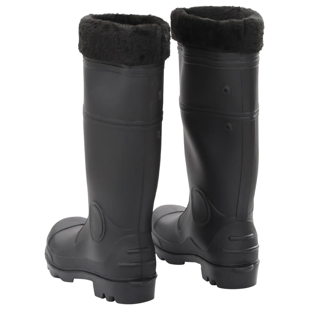 Gummistiefel mit Herausnehmbarem Innenfutter Schwarz Gr. 40 PVC