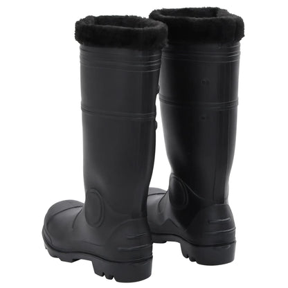 Gummistiefel mit Herausnehmbarem Innenfutter Schwarz Gr. 42 PVC