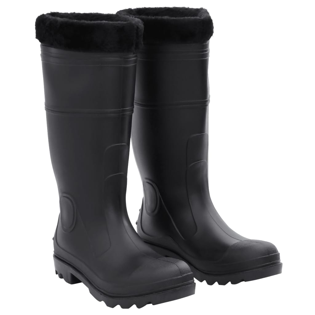 Gummistiefel mit Herausnehmbarem Innenfutter Schwarz Gr. 43 PVC