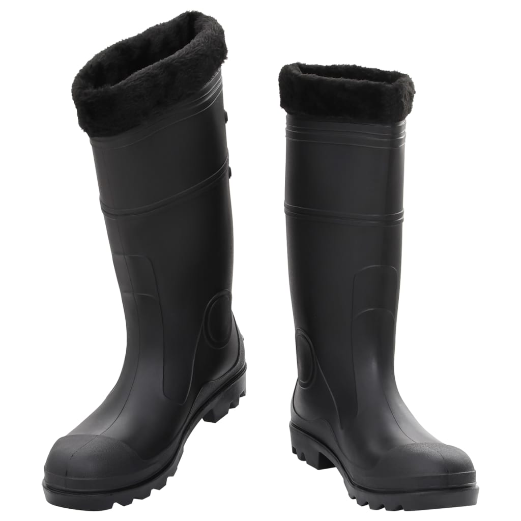 Gummistiefel mit Herausnehmbarem Innenfutter Schwarz Gr. 44 PVC