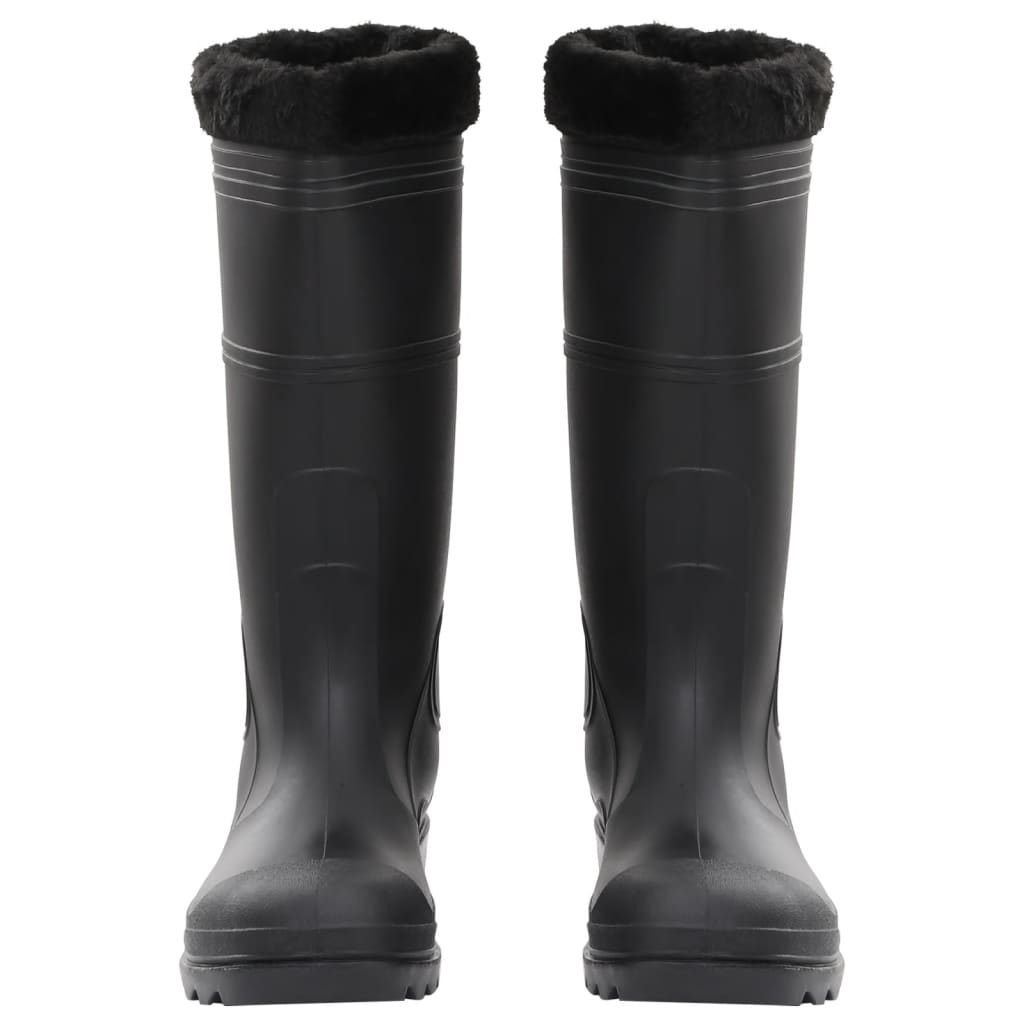 Gummistiefel mit Herausnehmbarem Innenfutter Schwarz Gr. 44 PVC