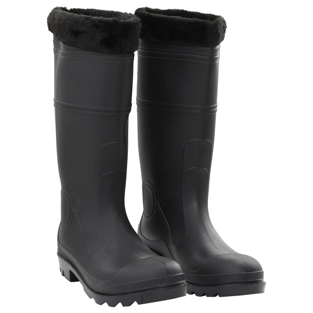 Gummistiefel mit Herausnehmbarem Innenfutter Schwarz Gr. 45 PVC