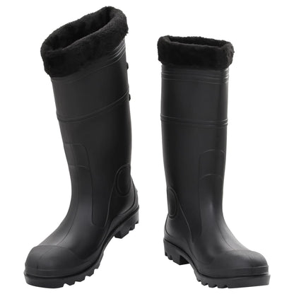 Gummistiefel mit Herausnehmbarem Innenfutter Schwarz Gr. 45 PVC