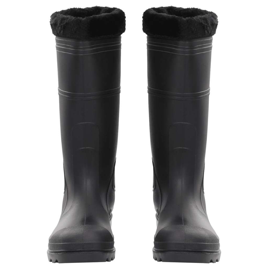 Gummistiefel mit Herausnehmbarem Innenfutter Schwarz Gr. 45 PVC