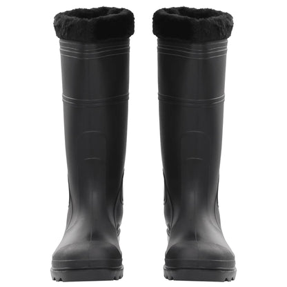 Gummistiefel mit Herausnehmbarem Innenfutter Schwarz Gr. 45 PVC