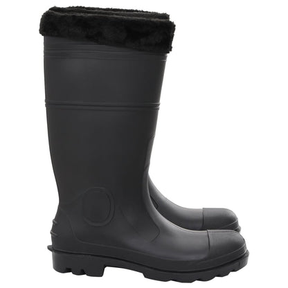 Gummistiefel mit Herausnehmbarem Innenfutter Schwarz Gr. 45 PVC