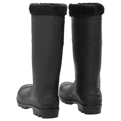 Gummistiefel mit Herausnehmbarem Innenfutter Schwarz Gr. 45 PVC