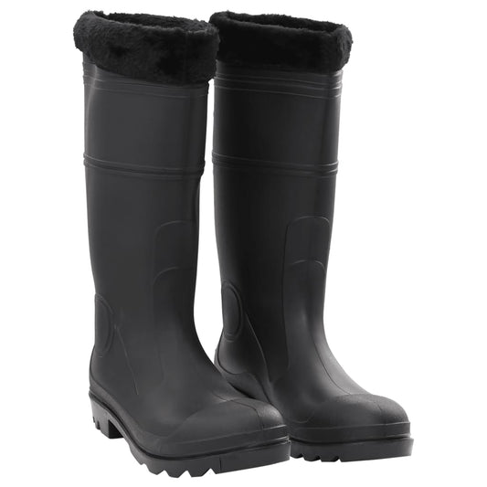 Gummistiefel mit Herausnehmbarem Innenfutter Schwarz Gr. 46 PVC