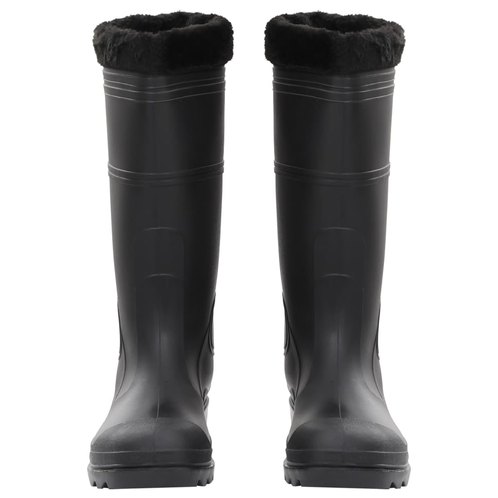 Gummistiefel mit Herausnehmbarem Innenfutter Schwarz Gr. 46 PVC