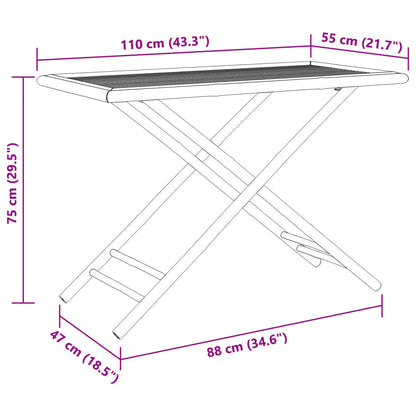 Gartentisch Klappbar 110x55x75 cm Bambus