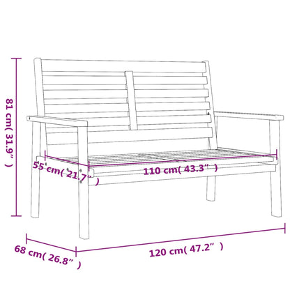 Gartensofa 120 cm Massivholz Akazie