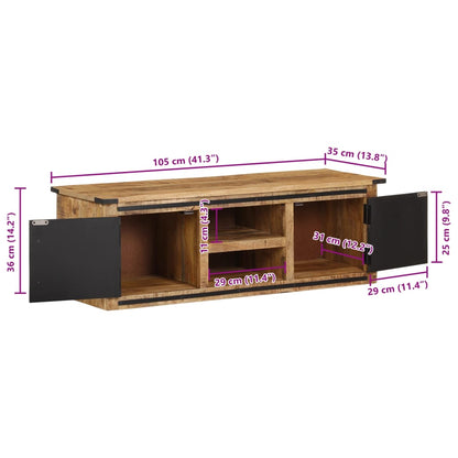 TV-Schrank mit Türen 105x35x36 cm Massivholz Mango