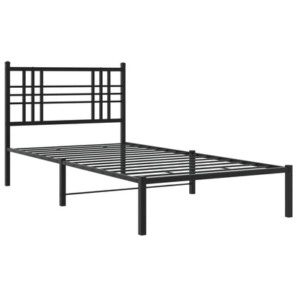 Bettgestell mit Kopfteil Metall Schwarz 107x203 cm