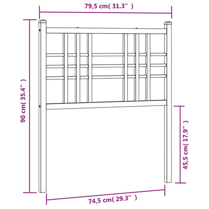 Kopfteil Metall Schwarz 75 cm