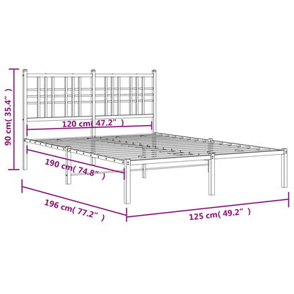 Bettgestell mit Kopfteil Metall Weiß 120x190 cm