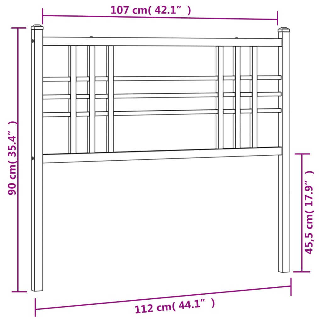 Kopfteil Metall Weiß 107 cm