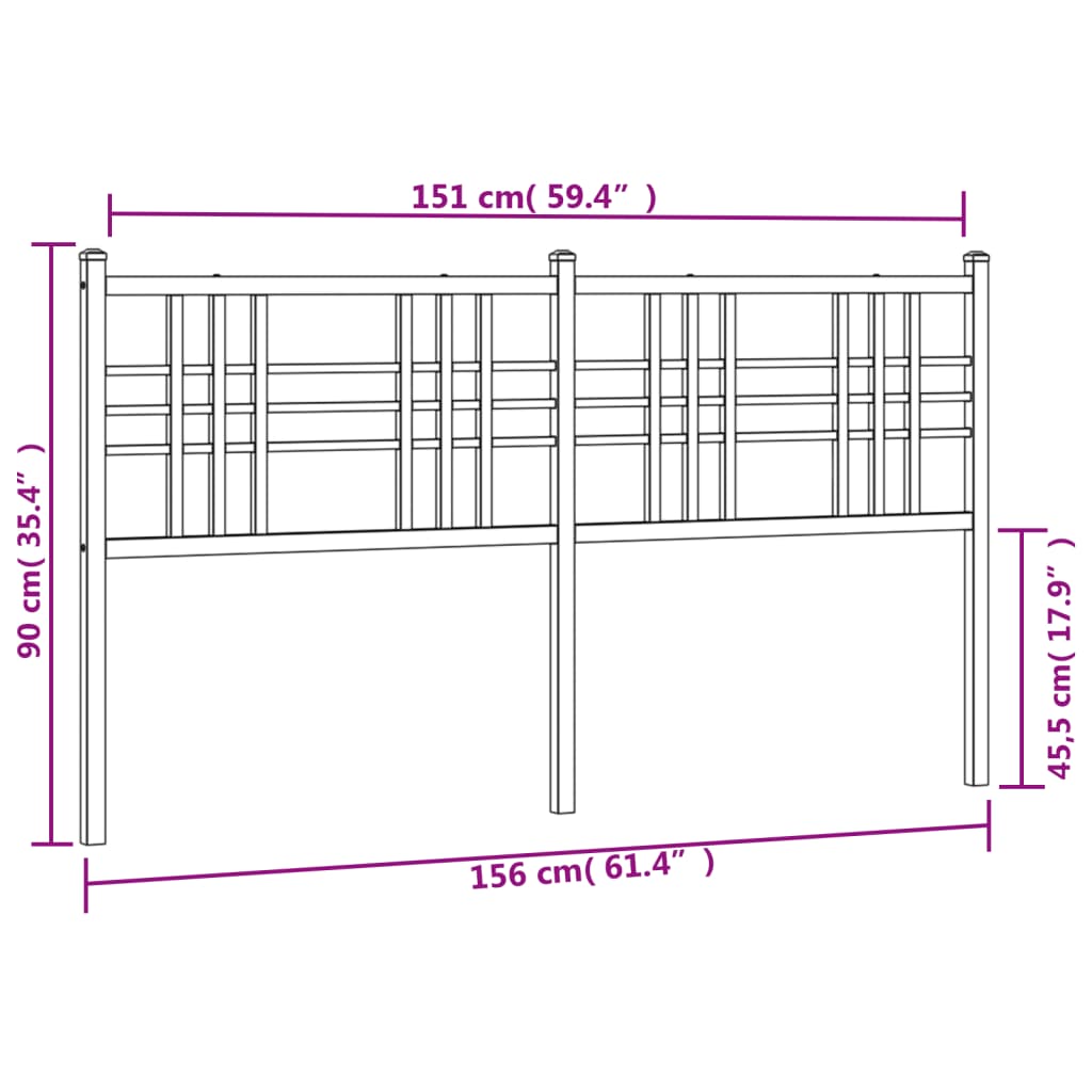 Kopfteil Metall Weiß 150 cm