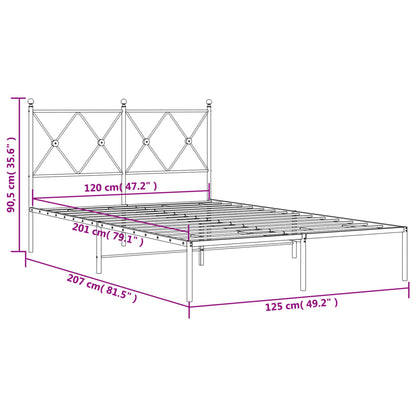 Bettgestell mit Kopfteil Metall Schwarz 120x200 cm