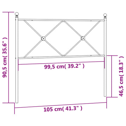 Kopfteil Metall Schwarz 100 cm