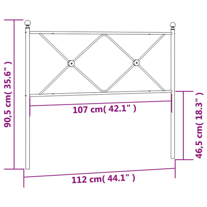 Kopfteil Metall Schwarz 107 cm