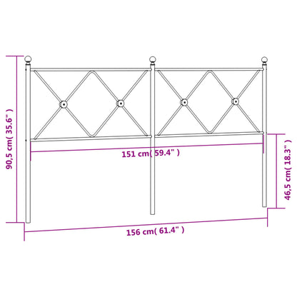 Kopfteil Metall Schwarz 150 cm