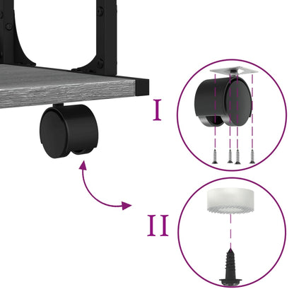 Druckerständer 2 Ablagen Grau Sonoma 41x28x33,5cm Holzwerkstoff